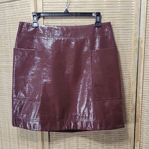EUC Anthropologie Maeve Faux Patent Leather Mini Skirt - Women's Size 10